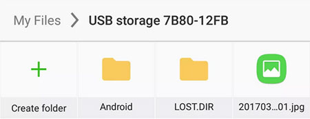 move files to usb storage from android via otg adaptor