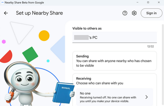 how to use nearby share for windows