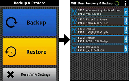 back up wifi settings on android via wifi pass recovery backup