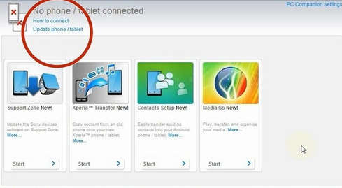 xperia companion not detecting phone