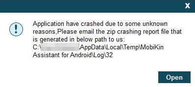 zip crashing report file