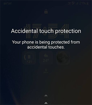 enable accidental touch protection