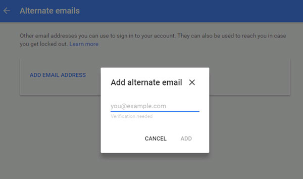change email address for google account