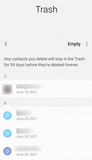 restore deleted phone numbers from android contacts app