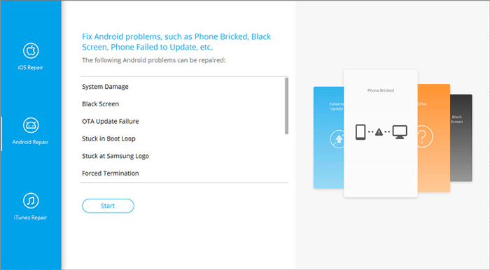 pick the android repair section