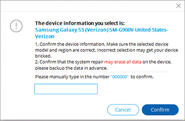 input instruction and confirm