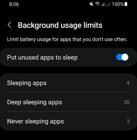 manage background usage limits