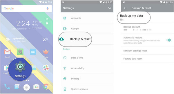 transfer data from xperia to new phone via google backup