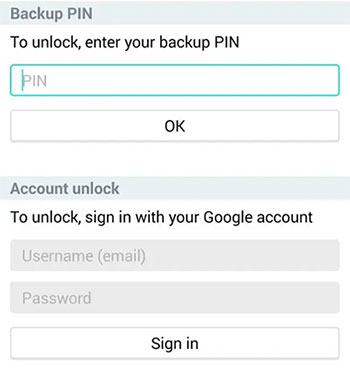 unlocking android phone with google login