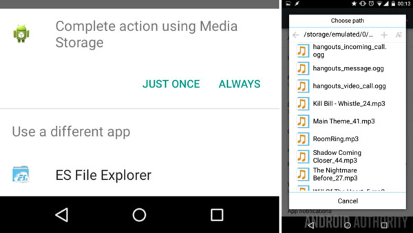 use es file explorer to change notification sounds