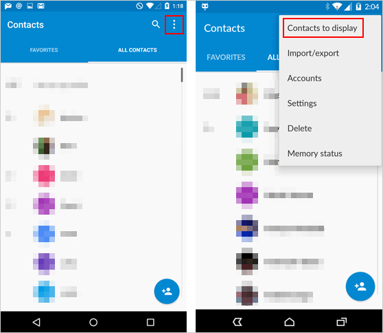 verify contacts display to fix android contacts disappeared