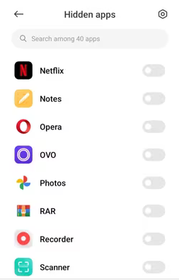 unhide the app on android
