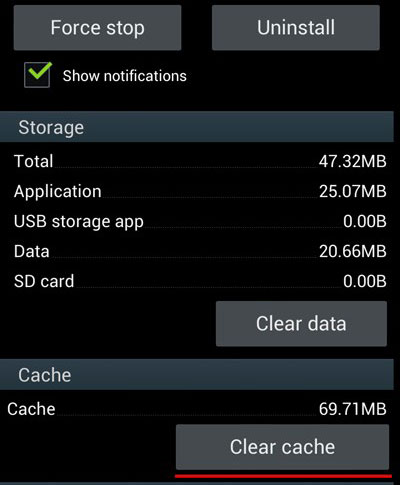 clean external storage cache