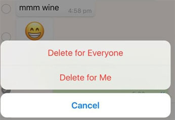 how does deleting feature for whatsapp work
