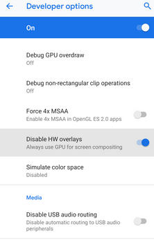 disable hardware overlays