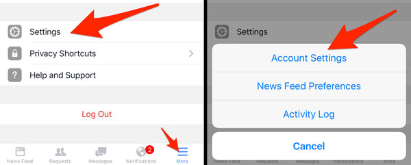 adjust facebook notifications