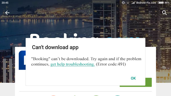 how to fix google play error 491