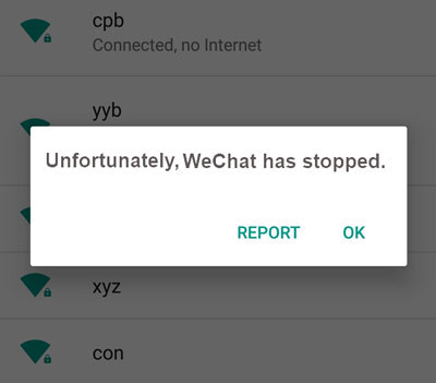 solve wechat has stopped problem