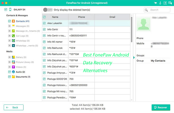 fonepaw android data recovery alternative