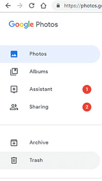 get back deleted google photos from google photos website