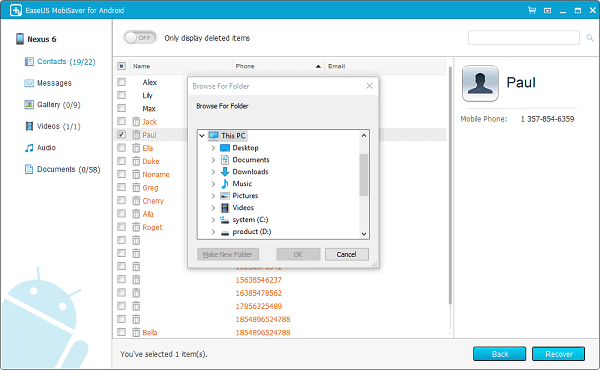 how to use easeus mobisaver for android
