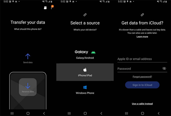 how to restore icloud backup on samsung with smart switch