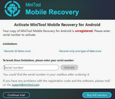is minitool mobile recovery for android really free