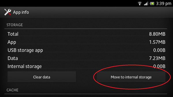 move apps to internal storage or sd card