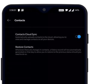 how to restore deleted contacts on oneplus with oneplus cloud