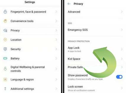 how to recover deleted photos from private safe realme