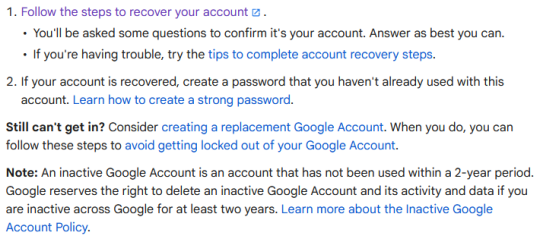 recover deleted gmail account from google account recovery page