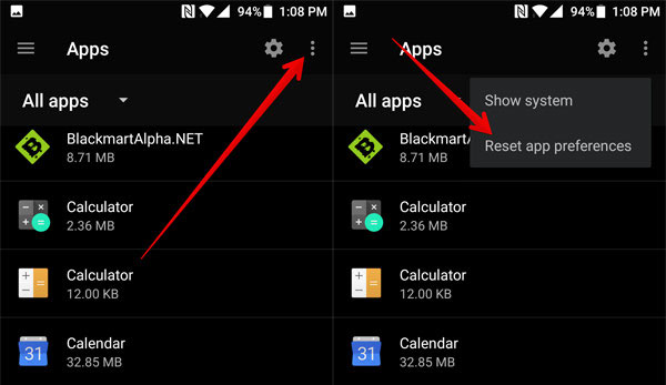how to reset app preferences