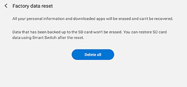 how to factory reset samsung tablet from settings