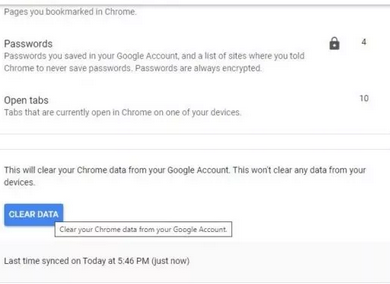 clear google chrome cache
