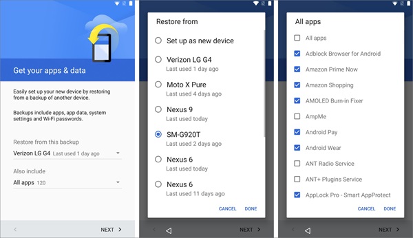 recover android files from google account