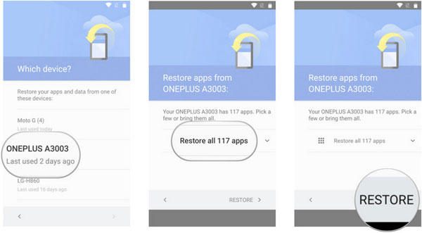 restore android data from google backup
