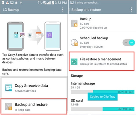 restore android files from local backup