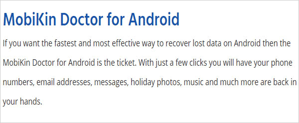 mobikin doctor for android review