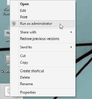run as administrator