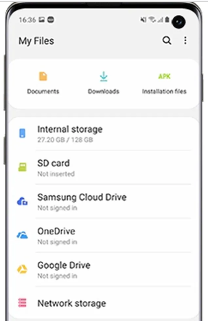 samsung my files not showing all files