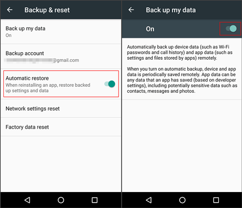 retrieve data after factory reset samsung via google account