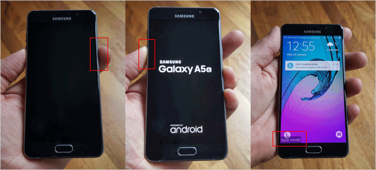 reboot samsung phone in safe mode