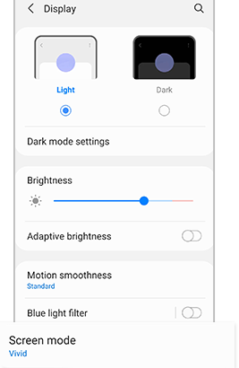 modify screen color mode