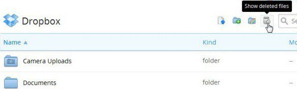 recover deleted files from dropbox directly