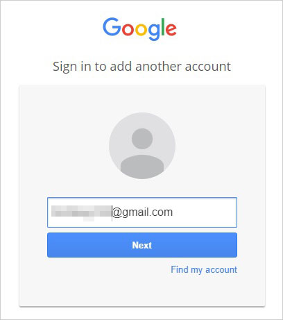enter gmail account