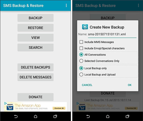 recover samsung data with sms backup restore app