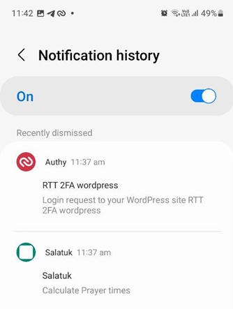 turn off notification history to fix samsung battery draining fast