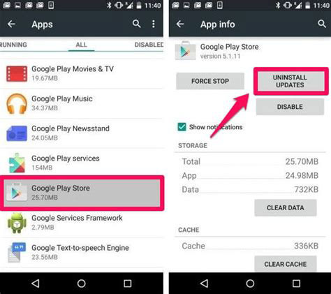 uninstall google updates