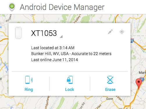 get into locked phone with android device manager