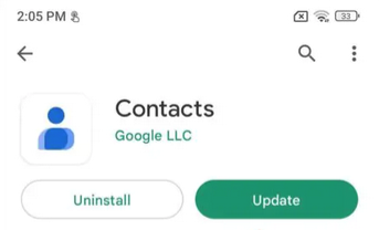 update contacts app to fix all my contacts disappeared